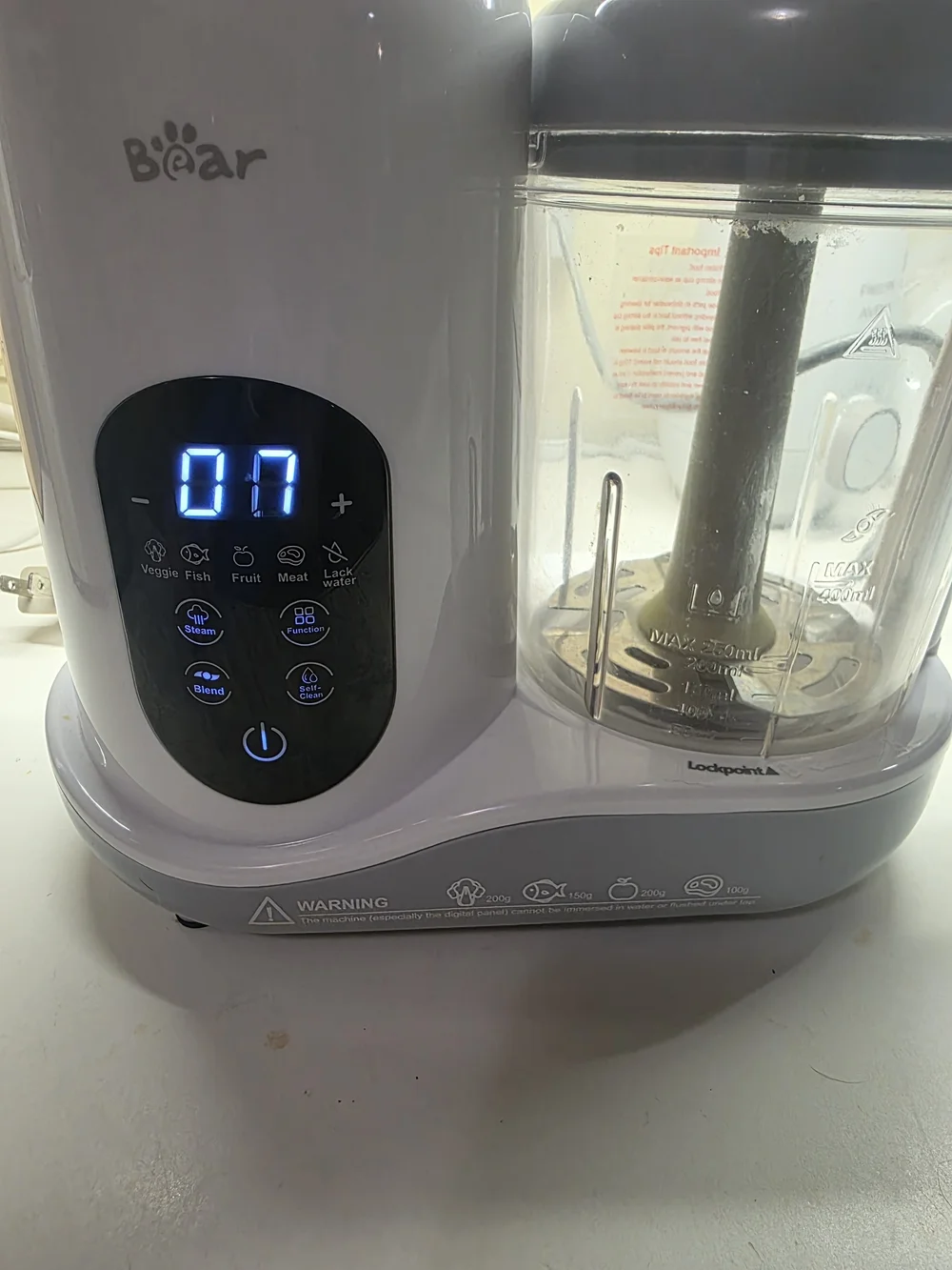 Baby Food Maker in White and Gray - Steam & Blend Kitchen Tool